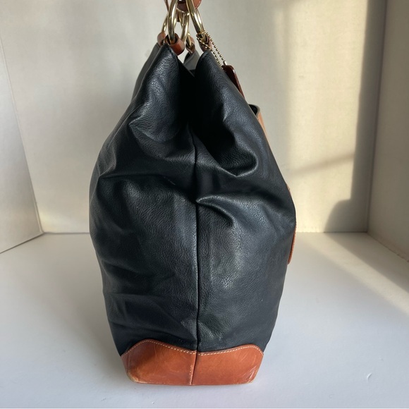 CEDARS Shoulder Tote Bag Purse Black/Brown Lined In Leather European Designer. - Picture 5 of 15